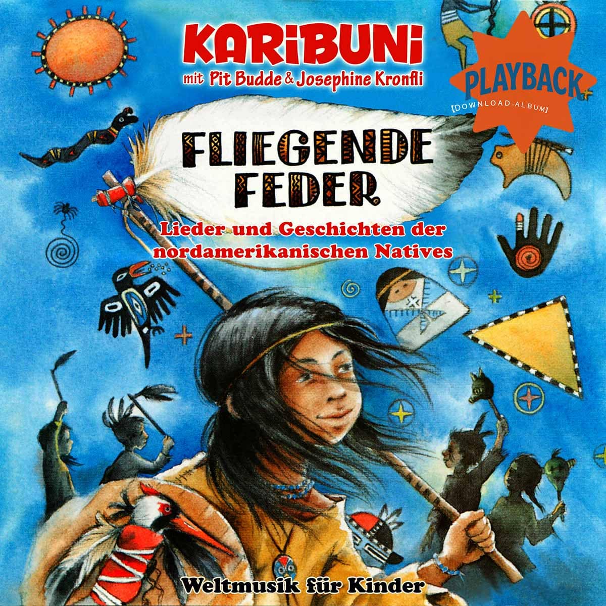 Fliegende Feder-Kultur der nordamerikanischen Natives-Playback